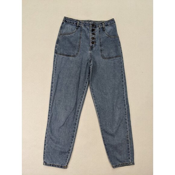 Forever 21 Women's Jeans Size 26 Light Wash High Rise Button-Fly Tapered - Picture 1 of 15